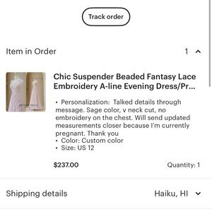 Embroided A-Line bridesmaid dress - Sage